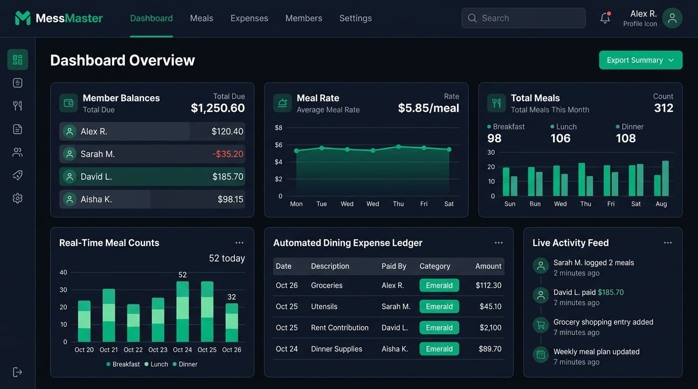 MessMaster snapshot preview