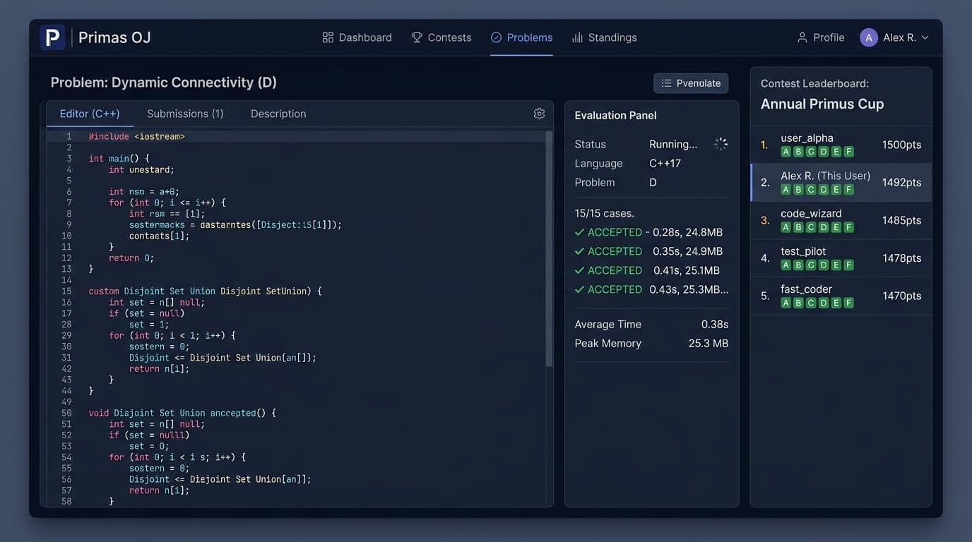 Primas OJ Interface Screenshot