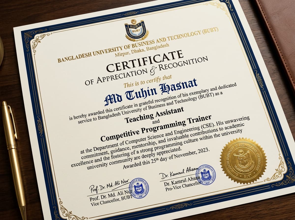 Exemplary Teaching Assistant & CP Trainer